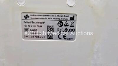 GS Corpuls3 Slim Defibrillator Ref : 04301 (Powers Up) with Corpuls Patient Box Ref : 04200 (Powers Up) with Pacer, Oximetry, ECG-D, ECG-M, CO2, CPR, NIBP and Printer Options with 4 and 6 Lead ECG Leads, CPR Cable, Hose with Cuff, SpO2 Cable, 3 x Li-ion B - 13