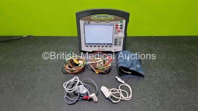 GS Corpuls3 Slim Defibrillator Ref : 04301 (Powers Up) with Corpuls Patient Box Ref : 04200 (Powers Up) with Pacer, Oximetry, ECG-D, ECG-M, CO2, CPR, NIBP and Printer Options with 4 and 6 Lead ECG Leads, Hose with Cuff, SpO2 Cable, 3 x Li-ion Batteries *A - 2