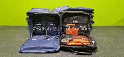 Job Lot Including 7 x Spencer Sistema with Gauges and Various Cuffs *All Incomplete* and 13 x PROACT Medical 5 Cuff Kits with Gauges and Various Cuffs*All Incomplete*