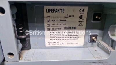 Physio-Control Lifepak 15 12-Lead Monitor / Defibrillator *Mfd 2009* Ref - 99577-000656, P/N - V15-2-001003, Software Version - 3306808-007 Including Pacer, Auxiliary Power,CO2, SpO2, NIBP, ECG, and Printer Options, 4 and 6 Lead ECG Lead, SPO2 Finger Sens - 10