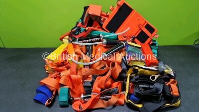 Job Lot of Ambulance Equipments Including Spencer Pumps, SP Head Immobilizers, Foam Blocks, Various Straps and Belts, Spencer Extrication Device, ResQ splints and Various Splints - 2