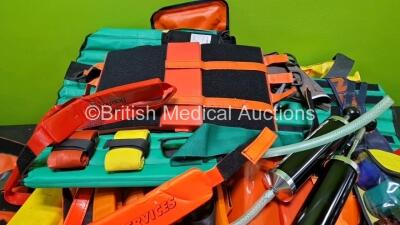 Job Lot of Ambulance Equipments Including Spencer Pumps, SP Head Immobilizers, Foam Blocks, Various Straps and Belts, Spencer Extrication Device, ResQ splints and Various Splints - 4