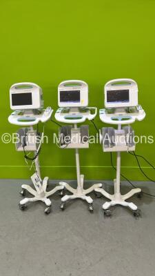 3 x Welch Allyn 6000 Monitors on Stands (All Power Up)