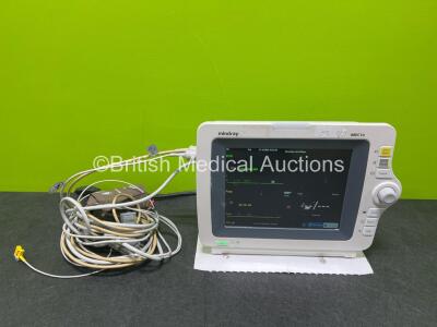 Mindray iMEC 10 Patient Monitor Including ECG, SpO2, T1, T2 and NIBP Options with 1 x BP Cuff and Various Patient Cables (Powers Up) *SN EX-68037251*