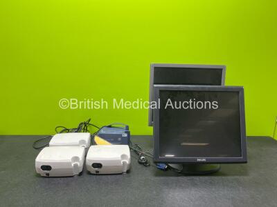 Mixed Lot Including 1 x Philips 19 Touch LCD Monitor, 1 x HP EliteDisplay E190i Monitor, 1 x Pari TurboBoy SX Unit, 3 x Salter Aire Elite Compressors