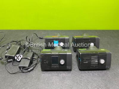 4 x ResMed Airsense 10 Elite CPAPS and 2 x Power Supplies (All Power Up) *SN 23202584303 / 23193088419 / 23192123336 / 23191048495*