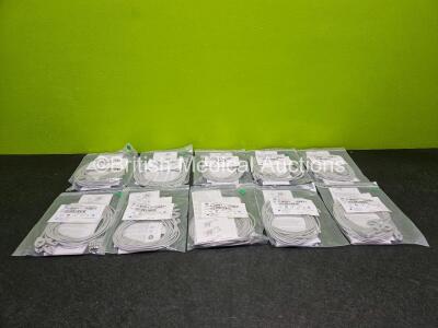 10 x GE 2163899-004 5 Lead ECG Leads (All Like New in Packaging)