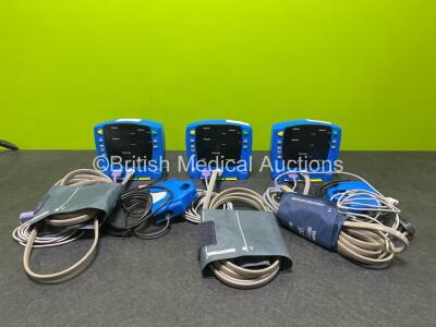 3 x GE DInamap Carescape V100 Vital Signs Monitors *SN SH617060298SA / SH617460186SA / SH617460159SA