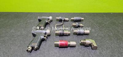 Job Lot Including 2 x deSoutter Medical MPX-500 Multidrive Handpieces with 7 x Attachments Including HX-500 High Torque Reamer, SX-500 Sagittal Saw, DX-500 Drills, RX-500 Standard Reamer, CX-500 Recip Saw and WX-500 Wire Driver and 1 x Chuck Key