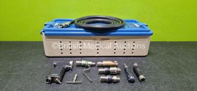 Job Lot Including 1 x deSoutter Medical MPZ-400 Multidrive Handpiece with 1 x WZ-400 Wire Driver, 1 x SZ-400 Sagittal Saw, 2 x DZ-400 Drills and 1 x Jacobs Key and 1 x deSoutter Medical ERGO Plus EPV-200 Handpiece with 1 x Hose in Tray