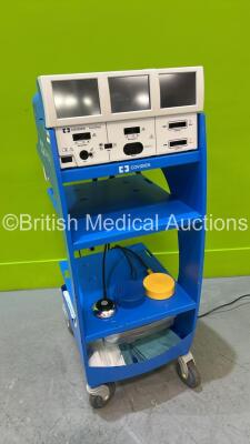 Valleylab ForceTriad Electrosurgical / Diathermy Unit *Mfd 2012* on Stand with 1 x Dome Footswitch and 1 x Dual Footswitch (No Power)