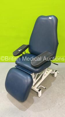 Unknown Make of Patient Examination Chair with Armrests (Hydraulics Tested Working - Rips to Cushions - See Pictures)