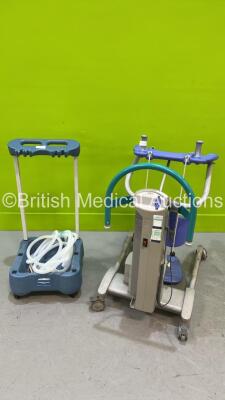 1 x ArjoHuntleigh Sara Plus Patient Hoist - No Battery and 1 x Allen Stirrup Cart