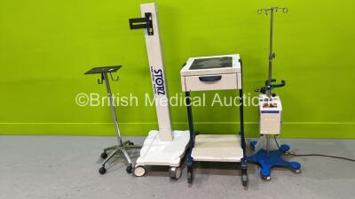 Mixed Lot Including 1 x Belmont FMS2000 Rapid Infuser on Stand (Powers Up) 1 x Karl Storz Mobile Monitor Stand and 1 x Mobile Workstation (Damaged) *V102627*