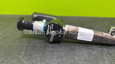 Olympus ENF-GP Pharyngoscope with Mini Light Source - Engineer's Report : Optical System - Minor Fluid Stain Present, Angulation - No Fault Found, Insertion Tube - No Fault Found, Light Transmission - No Fault Found, Leak Check - No Fault Found, Other Com - 2