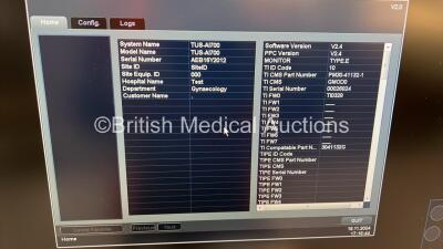 Toshiba Aplio i700 TUS-AI700 Flat Screen Ultrasound Scanner *S/N AEB16Y2012* **Mfd 2016** Software Version V2.4 with 2 x Transducer / Probe (PVI-475BT *Mfd 2022* and PVT-681MVL *Mfd 2016*) (Powers Up - Gel Warming Holder Damaged - See Pictures - Unable to - 11