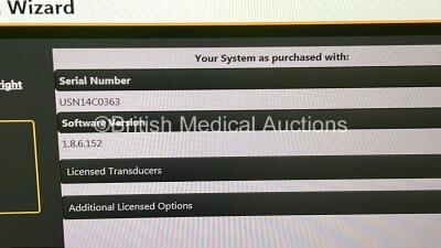 Philips Epiq 5G Flat Screen Ultrasound Scanner Ref 989605408541 *S/N USN14C0363* **Mfd 2014** SVC HW A.0 Software Version 1.8.6.152 with 3 x Transducer / Probes (C5-1 / C9-2 / L18-5) (Powers Up) ***CD115*** - 14