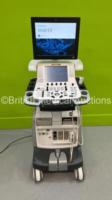 GE Vivid E9 Flat Screen Ultrasound Scanner *S/N VE91589* **Mfd 01/2011** Application Software Version 112 Revision 1.1 System Software Version 104.3.3 with 1 x Transducer / Probe (M5S-D Ref GE-3MIX *Mfd 2017*) and Sony UP-D897 Digital Graphic Printer (Pow