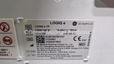 GE Logic E TP Model CS-ULS-POC-LE-R8 Software Version R11.0.0 Portable Ultrasound Scanner *Mfd -2023* (Powers Up - Like New - Ex Demo) with Power Supply *See PDF for PPM Report* **SN 6292013WX0** ***CD145*** - 10