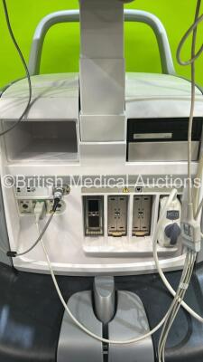 GE Vivid E9 Flat Screen Ultrasound Scanner *S/N VE94921* **Mfd 2013** Application Software Version 112 Revision 1.3 System Software Version 104.3.4 with 2 x Transducers / Probes (M5S-D Ref GE-3MIX *Mfd 2022* and P2D) (Powers Up) - 21