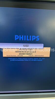 Philips iU22 Flat Screen Ultrasound Scanner Ref 8500-0064-02 *S/N B0G29K* **Mfd 2013** SVC HW G.1 Software Version 6.3.2.2 with 5 x Transducers / Probes (C9-5ec / L15-7io / X3-1 / S12-4 (Not Registering with System) and L12-5 (Powers Up with 110v Power Su - 18