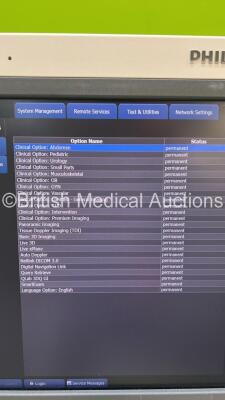 Philips iU22 Flat Screen Ultrasound Scanner Ref 8500-0064-02 *S/N B0G29K* **Mfd 2013** SVC HW G.1 Software Version 6.3.2.2 with 5 x Transducers / Probes (C9-5ec / L15-7io / X3-1 / S12-4 (Not Registering with System) and L12-5 (Powers Up with 110v Power Su - 20