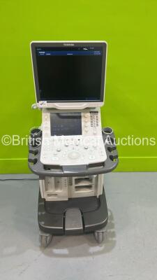 Toshiba Aplio 500 TUS-A500 Flat Screen Ultrasound Scanner *S/N WAD1682869* **Mfd 2016** Software Version AB_V6.60*R001 (Powers Up - Missing Dial - See Pictures) *See PDF for Ultrasound Report* - 2