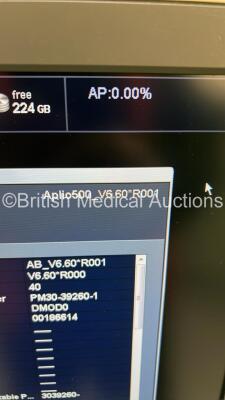 Toshiba Aplio 500 TUS-A500 Flat Screen Ultrasound Scanner *S/N WAD1682869* **Mfd 2016** Software Version AB_V6.60*R001 (Powers Up - Missing Dial - See Pictures) *See PDF for Ultrasound Report* - 13