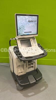 Toshiba Aplio 500 TUS-A500 Flat Screen Ultrasound Scanner *S/N WAD1682869* **Mfd 2016** Software Version AB_V6.60*R001 (Powers Up - Missing Dial - See Pictures) *See PDF for Ultrasound Report* - 14