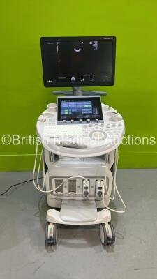 GE Voluson E10 Flat Screen Ultrasound Scanner Ref BT20 *S/N E75706* **Mfd 2020** Software Version EC350 (20.0.2.4410) with 2 x Transducers / Probes (IC5-9-D Ref 54923514 *Mfd 11/2019* and C2-9-D Ref 5405253 *Mfd 11/2019*) and Sony UP-D898DC Digital Graphi