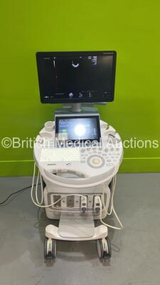 GE Voluson E10 Flat Screen Ultrasound Scanner Ref BT20 *S/N E75706* **Mfd 2020** Software Version EC350 (20.0.2.4410) with 2 x Transducers / Probes (IC5-9-D Ref 54923514 *Mfd 11/2019* and C2-9-D Ref 5405253 *Mfd 11/2019*) and Sony UP-D898DC Digital Graphi - 2