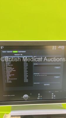 GE Voluson E8 Flat Screen Ultrasound Scanner Ref BT19 *S/N E43194* **Mfd 2019** Software Version EC340 (19.0.2.4001) with 5 x Transducers / Probes (9L-D Ref 5194432 *Mfd 2012* / 9L-D Ref 5194432 *Mfd 2019* / ML6-15-D Ref 5199103 *Mfd 2019* / C2-9-D Ref 54 - 20