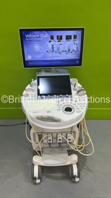 GE Voluson E8 Flat Screen Ultrasound Scanner Ref BT18 *S/N E39664* **Mfd 2018** Software Version EC330 (18.0.6.3450) with 3 x Transducers / Probes (IC5-9-D Red 5492351 *Mfd 2019* / C2-9-D Ref 5405253 *Mfd 2018* and C1-5-D Ref 5261135 *Mfd 2018*) and Sony - 2