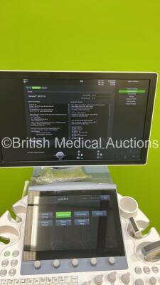 GE Voluson E8 Flat Screen Ultrasound Scanner Ref BT18 *S/N E39664* **Mfd 2018** Software Version EC330 (18.0.6.3450) with 3 x Transducers / Probes (IC5-9-D Red 5492351 *Mfd 2019* / C2-9-D Ref 5405253 *Mfd 2018* and C1-5-D Ref 5261135 *Mfd 2018*) and Sony - 15