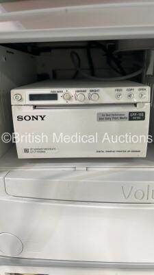 GE Voluson E8 Flat Screen Ultrasound Scanner Ref BT18 *S/N E39664* **Mfd 2018** Software Version EC330 (18.0.6.3450) with 3 x Transducers / Probes (IC5-9-D Red 5492351 *Mfd 2019* / C2-9-D Ref 5405253 *Mfd 2018* and C1-5-D Ref 5261135 *Mfd 2018*) and Sony - 25