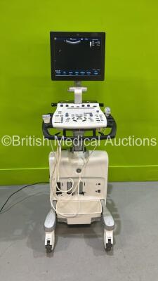 GE Vivid S5 Flat Screen Ultrasound Scanner Ref H45041FR *S/N 8210VS5* **Mfd 2012** Application Software Version 12.2 Revision Build 53 System Software Version 7.0.10 with 2 x Transducers / Probes (4C-RS Ref 5125386 *Mfd 2014* and 12L-RS Ref 514337 *Mfd 20