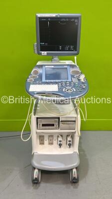 GE Voluson E8 Expert Flat Screen Ultrasound Scanner *S/N D17127* **Mfd 2012** Software Version 12.0.4.552 with 2 x Transducers / Probes (C1-5-D Ref 5261135 *Mfd 2012* / IC5-9-D Ref 5199434 *Mfd 2012*) Sony UP-D897 Digital Graphic Printer and Sony DVO-1000