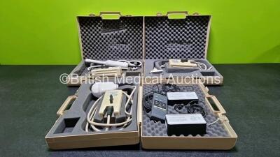 Job Lot Including 1 x Kretz Technik S-VAW3-5 Ultrasound Transducer / Probe in Case (Mark on Head - See Photo), 1 x Kretztechnik S-VDW5-8B Ultrasound Transducer / Probe in Case (Untested, Slight Damage to Casing), 1 x Kretz Technik S-ACA4-7 Ultrasound Tran