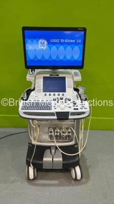 GE Logiq E9 XDClear Flat Screen Ultrasound Scanner Ref 5205000-9 *S/N 202531US6* **Mfd 2017** Software Version R6 Software Revision 1.11 with 4 x Transducers / Probes (9L-D Ref 5194432 *Mfd 2017* / C1-5-D Ref 5261135 *Mfd 2012* / L8-18i-D Ref 5336965 *Mfd