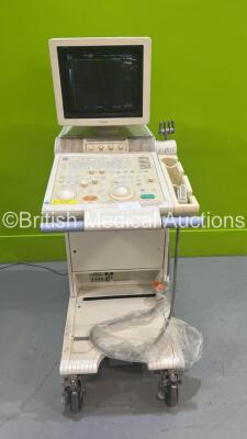 Toshiba ECC CEE SSA-340A Ultrasound Scanner *S/N A6624379* with 1 x Transducer / Probe (PVF-375MT) (Powers Up - Error When Probe Inserted / Cracked Keyboard - See Pictures) **IR212**