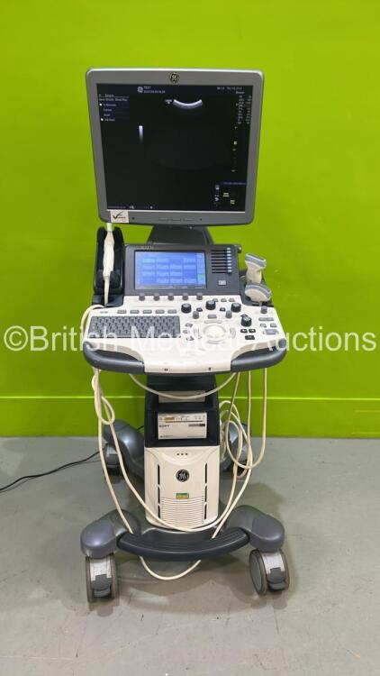 GE Logiq S8 Flat Screen Ultrasound Scanner Ref 5478058 *S/N 256897SU0* **Mfd 05/2014** Software Version R2 Software Revision 1.1 with 3 x Transducers / Probes (ML6-15-D Ref 5199103 *Mfd 2014* / IC5-9-D Ref 5492351 *Mfd 2018* - Damaged - See Pictures and C