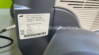 GE Logiq S8 Flat Screen Ultrasound Scanner Ref 5478058 *S/N 256897SU0* **Mfd 05/2014** Software Version R2 Software Revision 1.1 with 3 x Transducers / Probes (ML6-15-D Ref 5199103 *Mfd 2014* / IC5-9-D Ref 5492351 *Mfd 2018* - Damaged - See Pictures and C - 24