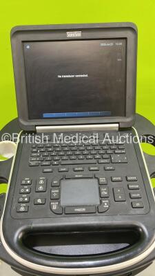 SonoSite Edge Portable Ultrasound Scanner Ref P15000-12 *S/N 03TT21* **Mfd 2013** Boot Version 55.80.100.017 ARM Version 55.80.100.017 on SonoSite Stand (Powers Up - Missing Power Button Rubber - See Pictures) ***IR230*** - 4