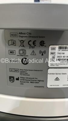 Philips Affiniti CVx Flat Screen Ultrasound Scanner Ref 795190 *S/N US323R0292* **Mfd 2023** SVC HW B.0 Software Version 9.0.5.709 (Powers Up - Mark / Scratch on Keyboard - See Pictures) *See PDF for Ultrasound Report* - 17