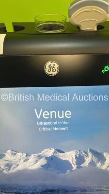 GE Venue Ultrasound Scanner Ref R2 *S/N VEB002329* **Mfd 01/2019** Application Software Version 302 Revision 105.0 System Software Version 18.0.106.0 with 2 x Transducers / Probes (C1-5-D Ref 5384874 *Mfd 2018* and L12n-RS Ref 5505759 *Mfd 01/2019*) (Powe - 4