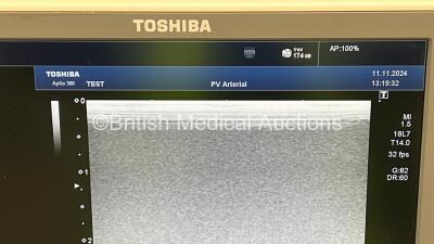 Toshiba Aplio 300 TUS-A300 Flat Screen Ultrasound Scanner *S/N WAB1522031* **Mfd 02/2015** Software Version AB_V5.10*R100 with 1 x Transducer / Probe (PLT-1204BT *Mfd 06/2015*) and Sony UP-D898MD Digital Graphic Printer (Powers Up) ***IR088*** - 8