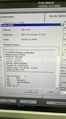 Siemens Acuson S2000 Flat Screen Ultrasound Scanner Model No10041461 *S/N 210598* **Mfd 2014** Software Version 500.1.074 (Powers Up) - 9