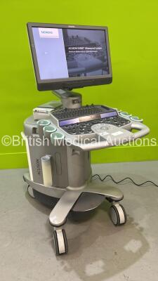 Siemens Acuson S2000 Flat Screen Ultrasound Scanner Model No10041461 *S/N 210389* **Mfd 2014** Software Version 500.1.074 with Mitsubishi P95 Printer (Powers Up - 1 x Missing Dial - See Photo) ***CD067***