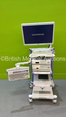 Olympus Stack Trolley with Olympus OEV261H Monitor, Olympus Visera Pro OTV-S7Pro Camera Unit and Olympus Visera Pro CLV-S40Pro (All Power Up) *7115852 / 7963243 / 7125338*