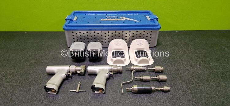 Job Lot Including 1 x deSoutter Medical Orthodrive Sagittal Saw Ref DBK-701 Handpiece, 1 x deSoutter Medical Orthodrive Rotary Ref MBQ-700 Handpiece with 1 x WQ-710 Wire/Pin Drive, 1 x CQ-700 Recip Saw, 1 x Large AO/Synthes Ref 15490, 1 x Hudson Ref 15530